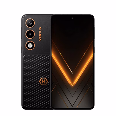 Must Hammer Ventus 5G nutitelefon, tagakülg kolme kaameraga ja ekraan