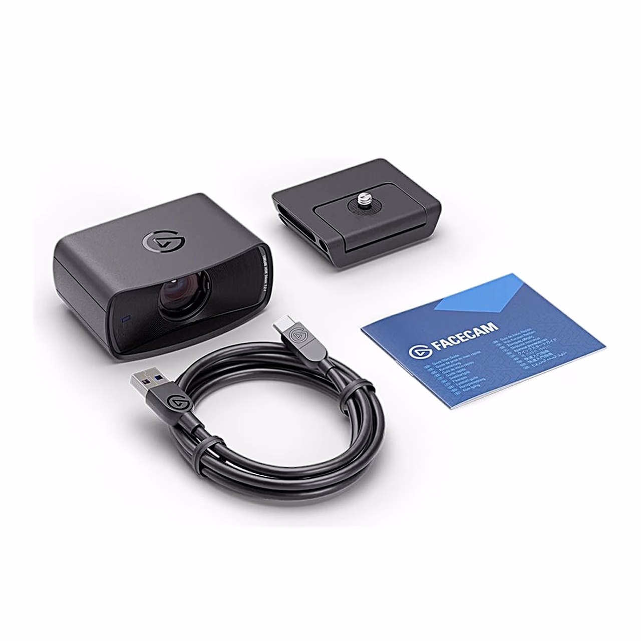 Elgato Facecam MK.2 veebikaamera, monitorihoidik, punutud USB-C-kaabel ja juhend