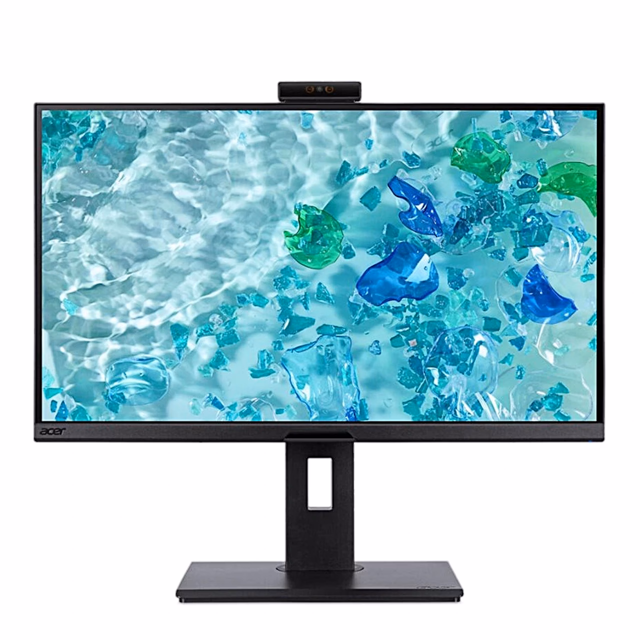 Acer Vero B248YE eestvaates, ekraanil helesinine vesi ja kristallid