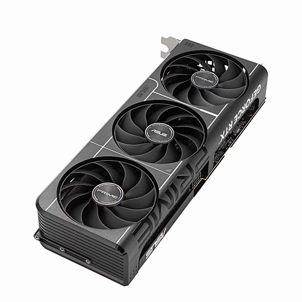 ASUS PRIME RTX 5060 Ti OC videokaart otsast ülalt viltu