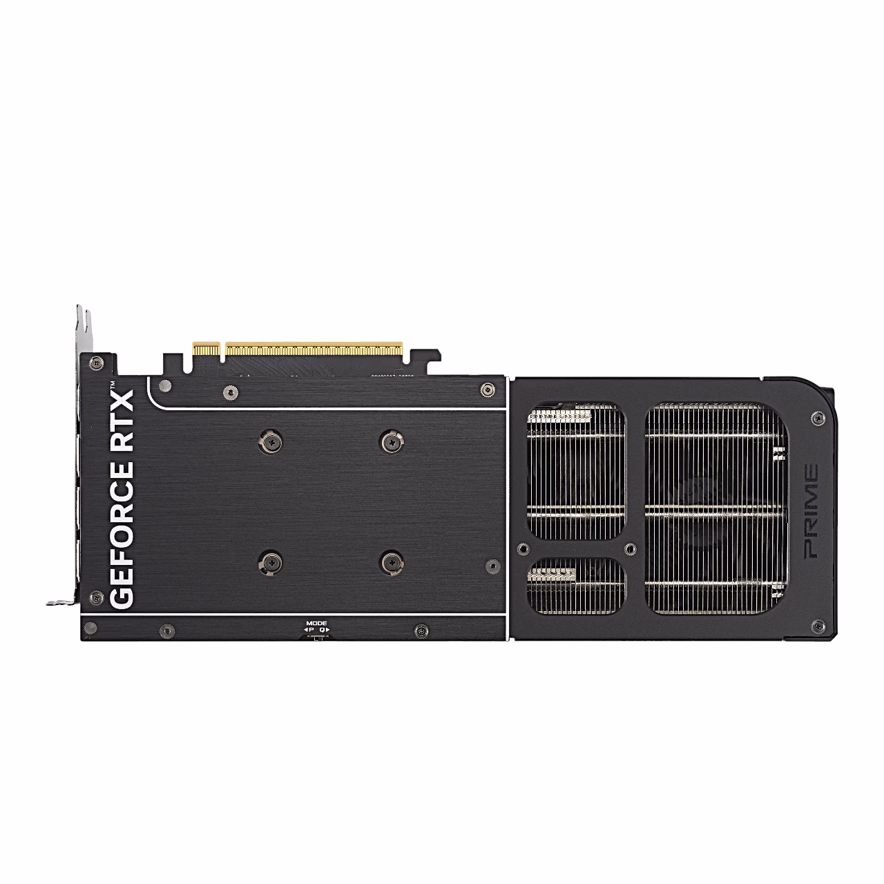 ASUS PRIME RTX 5060 Ti OC videokaardi metallist tagaplaat ventilatsiooniavadega