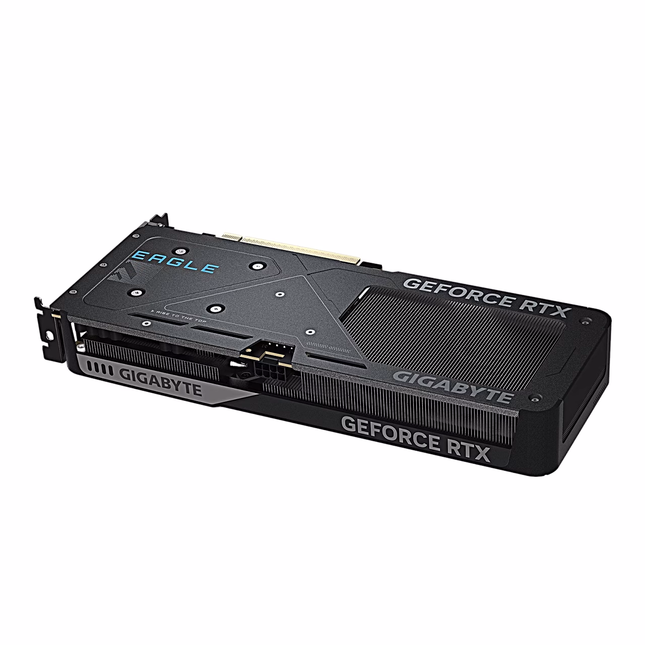 Gigabyte RTX 5060 Ti EAGLE MAX OC videokaardi tagakülg ja ülaserv nurga alt