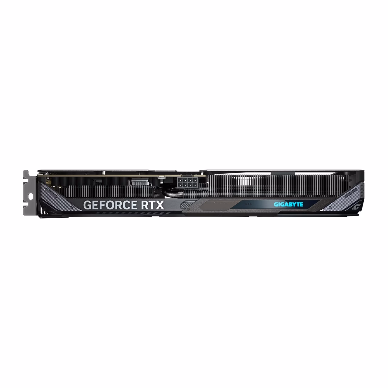 Gigabyte RTX 5060 Ti GAMING OC videokaardi ülaserv GeForce RTX kirjaga