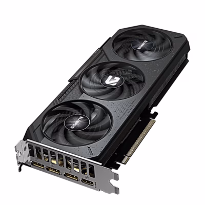 Videokaart Gigabyte GAMING OC V2 ülevalt nurga alt väljundpaneeliga