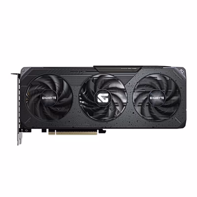 Gigabyte RTX 5060 GAMING OC 8G videokaardi kolm ventilaatorit eestvaates