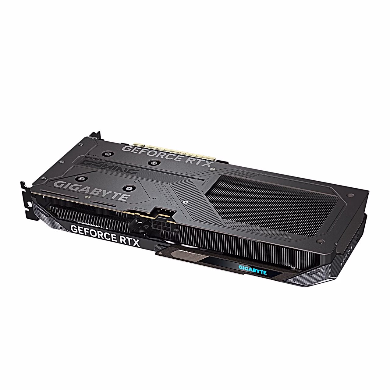Gigabyte RTX 5060 Ti GAMING OC 8G videokaart tagaplaadi poolt viltu