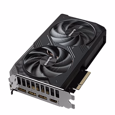 Gigabyte RTX 5060 Ti WINDFORCE OC videokaart kinnitusplaadi poolt ülalt