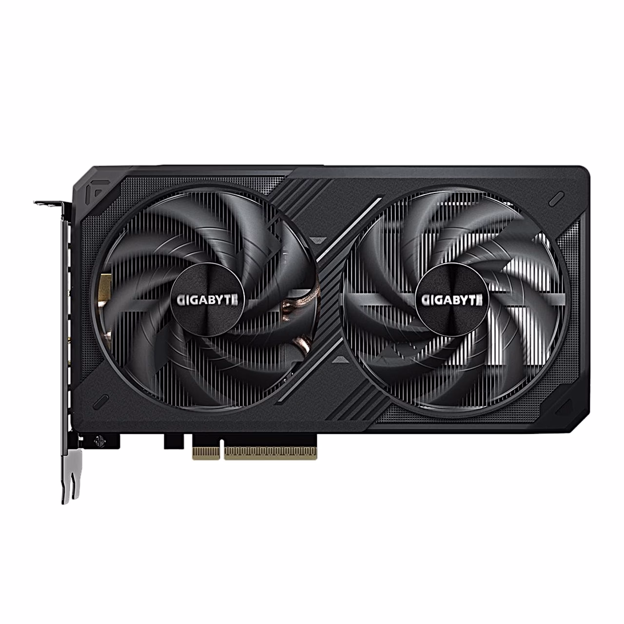Gigabyte RTX 5060 Ti WINDFORCE OC videokaardi kaks ventilaatorit lähivaates