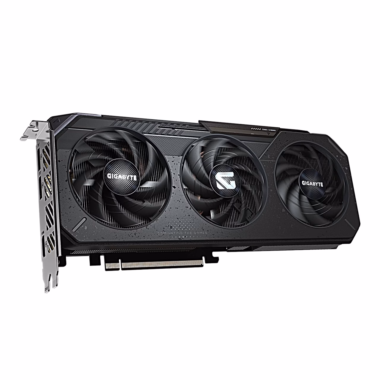 Gigabyte RX 9060 XT GAMING OC 16G esikülg vasakult nurgast