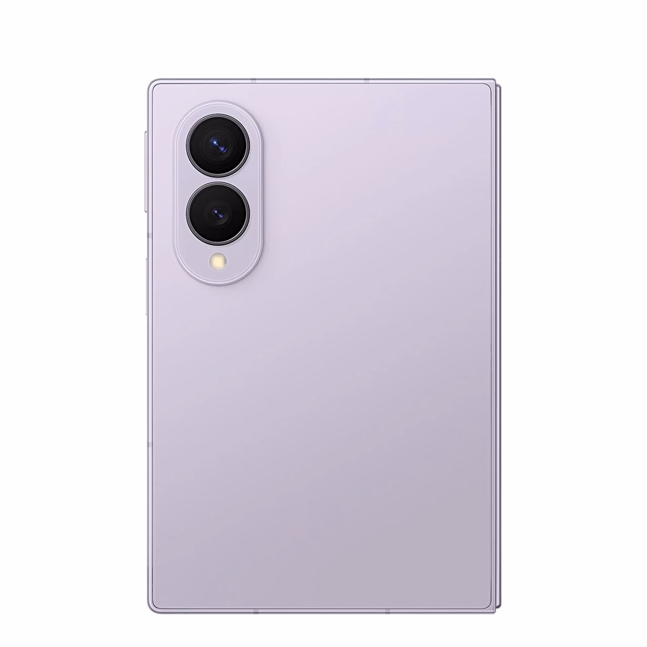 Kokkuvolditud Samsung Galaxy Z Fold8 nutitelefoni lilla tagakülg kahe kaameraga