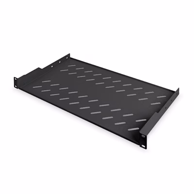 Must 19-tolline võrgukapi riiul Digitus DN-19 TRAY-1-SW perforeeritud põhjaga