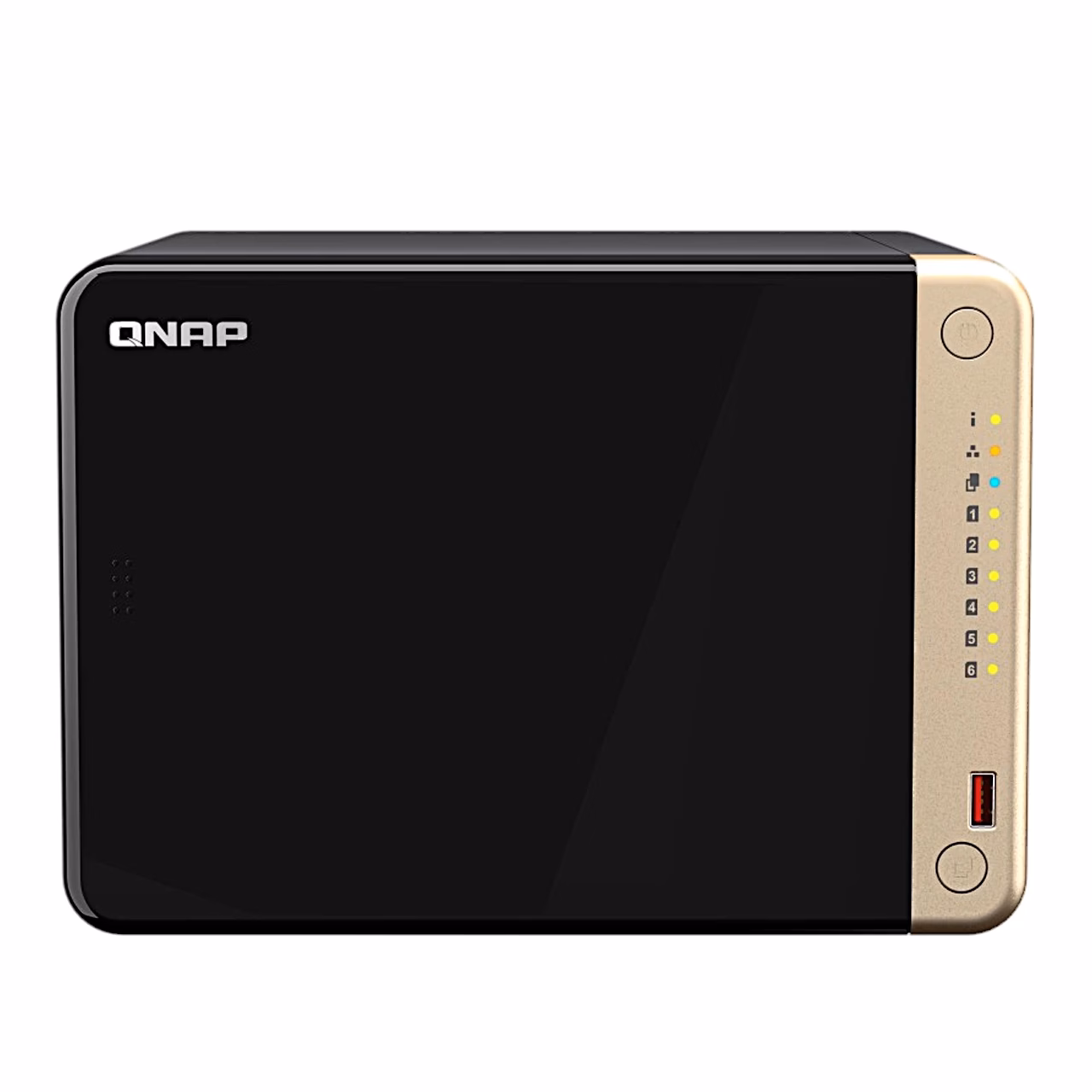 Kuue kettaga võrguketas QNAP TS-664-8G otse eest nähtuna