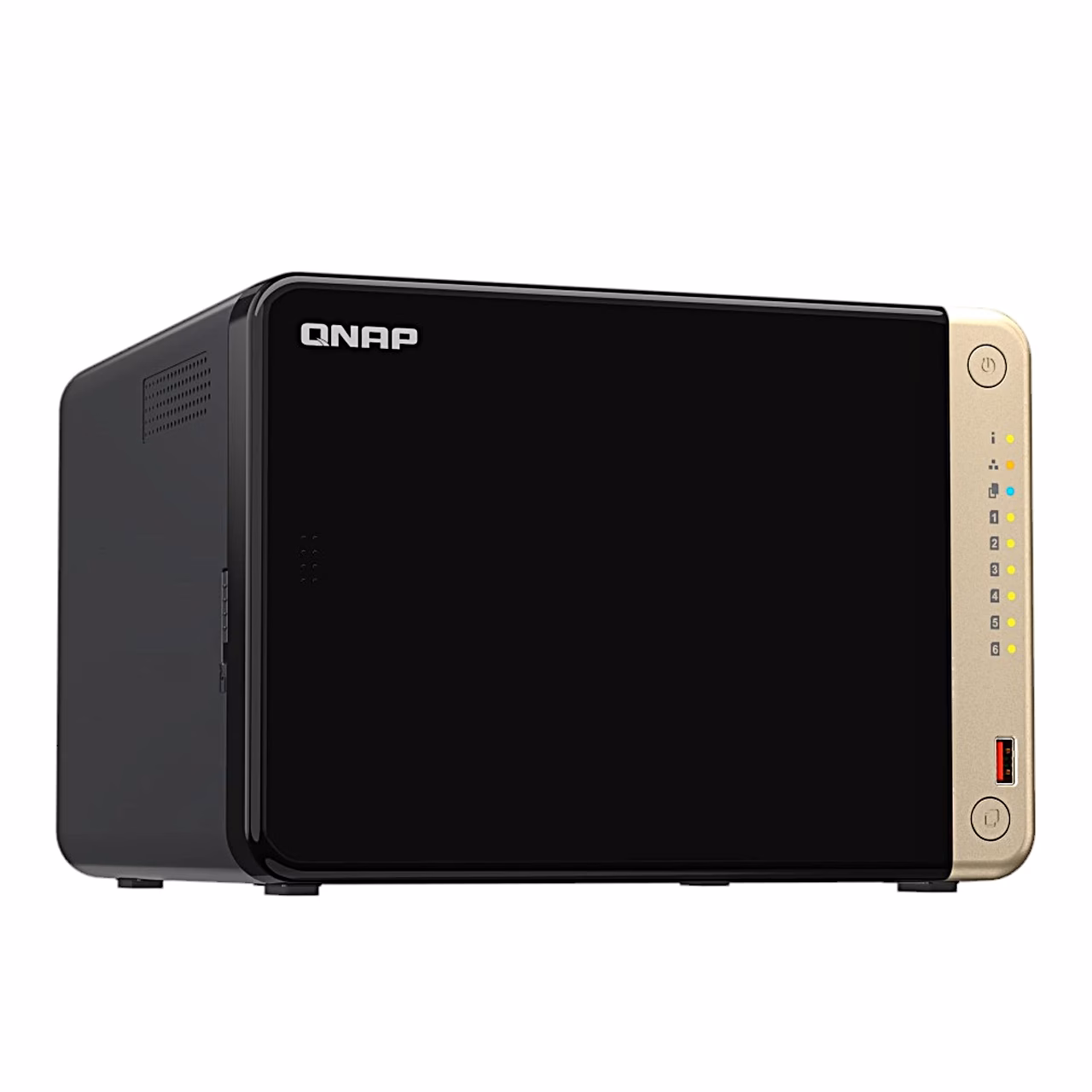 QNAP TS-664-8G paremalt eest, külgmised õhuavad
