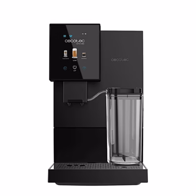 Must espressomasin Cecotec Cremmaet Compactccino Connected piimaanumaga, eestvaade
