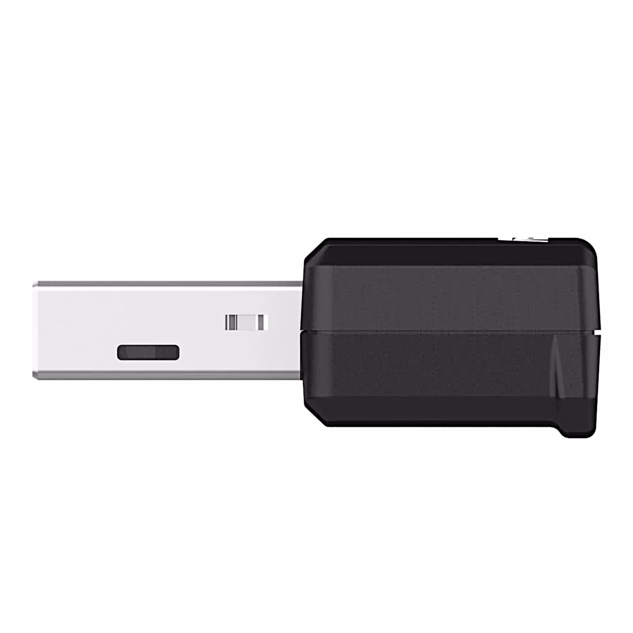 Asus USB-AX55 Nano WiFi-adapter küljelt, korpuse ja pistiku pikkus