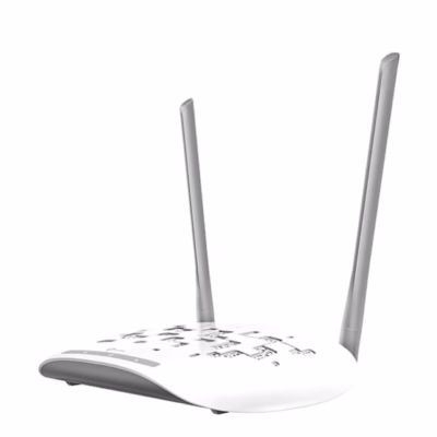 WiFi-pääsupunkt TP-Link TL-WA801N valge korpus ja kaks püstist antenni