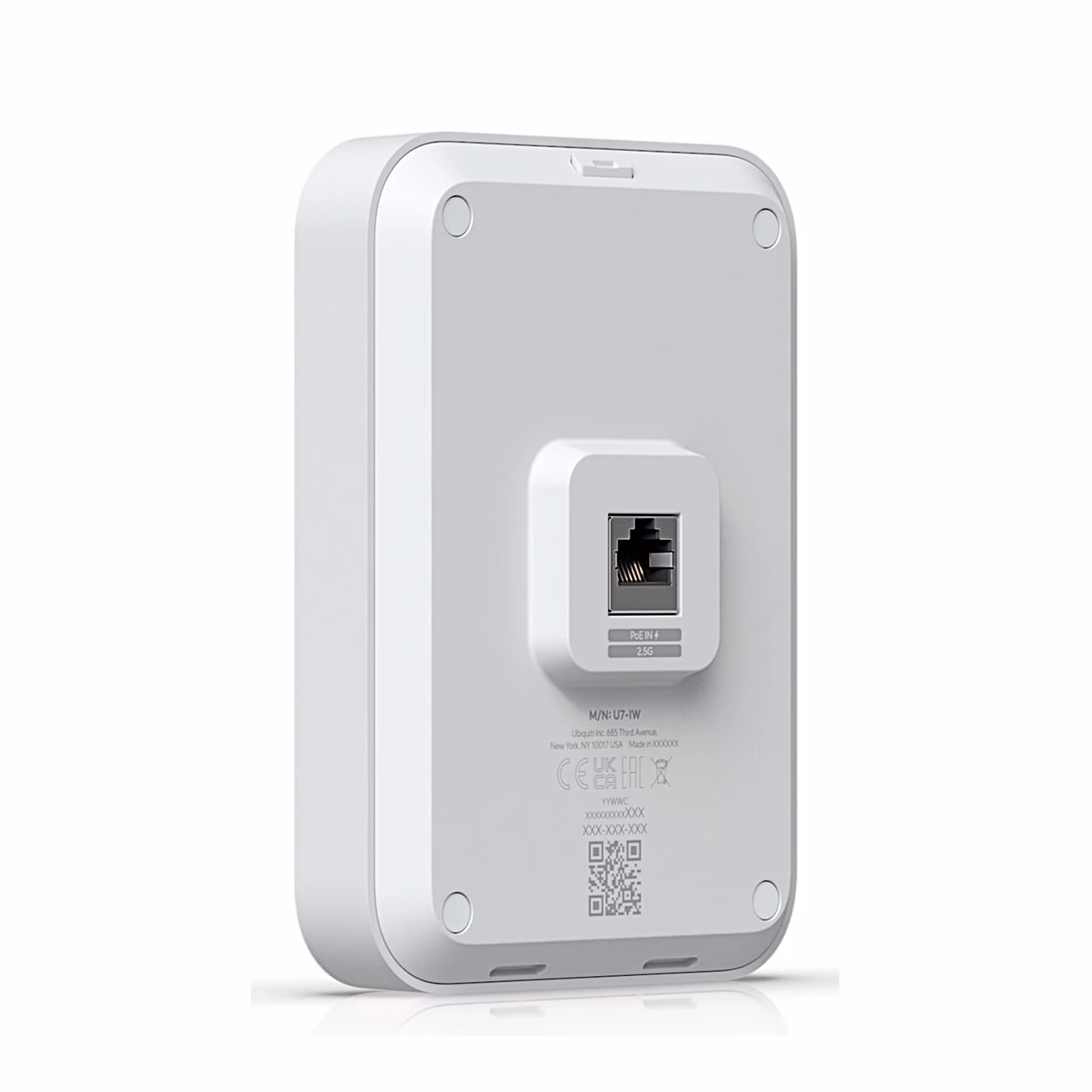 Ubiquiti U7 In-Wall tagakülg nurga alt koos Etherneti pordiga