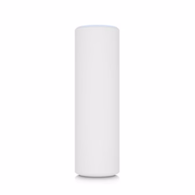 Valge silindrikujuline WiFi-pääsupunkt Ubiquiti UniFi U6-Mesh eestvaates