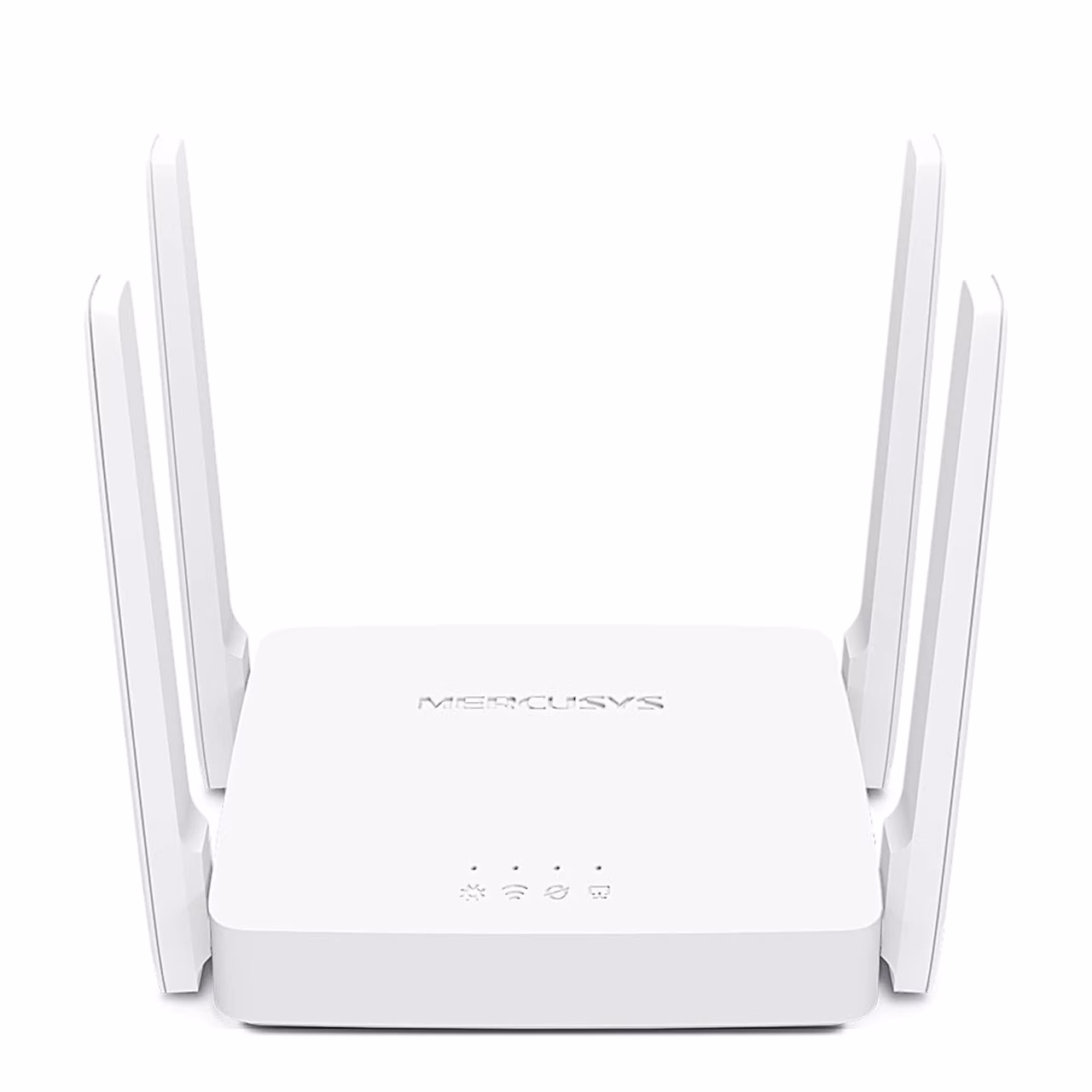 WiFi-ruuter Mercusys AC10 eestvaates nelja püstise antenniga