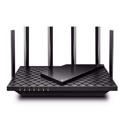 WiFi-ruuter TP-Link Archer AX72 eestvaates kuue antenni ja märgutuledega