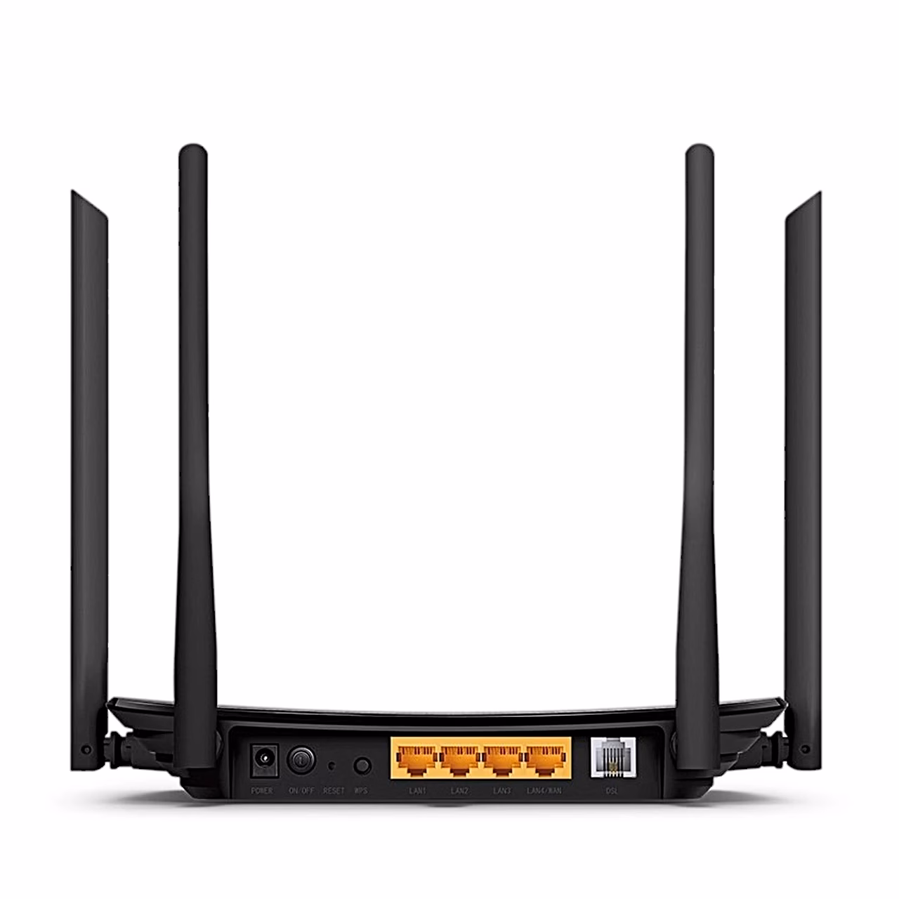 Ruuteri TP-Link Archer VR300 tagapaneel LAN-portide, DSL-pordi ja nuppudega