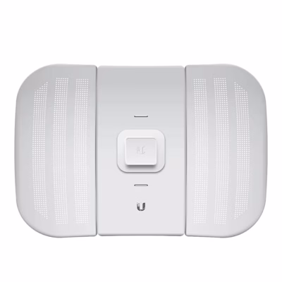 Ubiquiti LBE-M5-23 WiFi-sild valge kumera antennikorpusega eestvaates